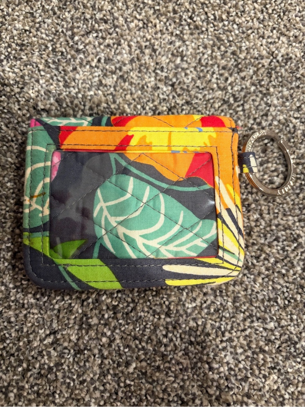 Vera Bradley Quilted Floral Zip Pouch Set with Mirror and Key Card Wallet - Picture 5 of 7